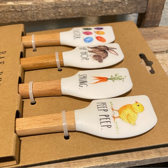 Rae Dunn Easter Mini Silicone Spatulas Wooden Handles Set Of 4, Easter Spatulas - Picture 11 of 12